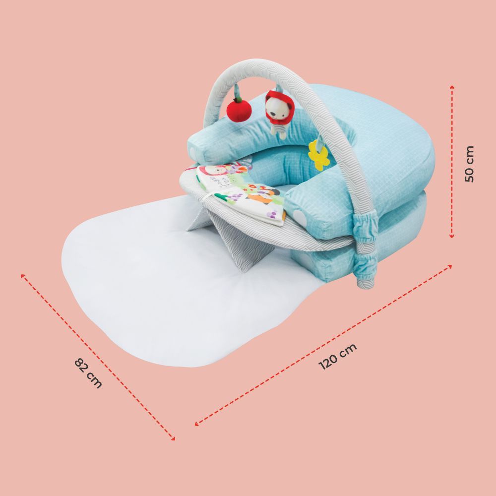 Moon - Sit Feed Nap & Play Activity Floor Mat - Blue