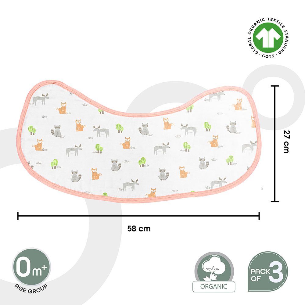 Moon - Organic Burpy Bib Pack of 3 - Forest & Grey