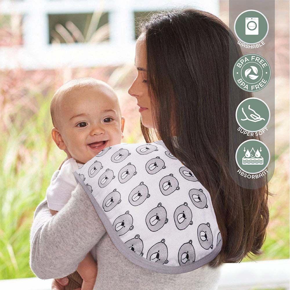 Moon - Organic Burpy Bib Pack of 3 - Forest & Grey