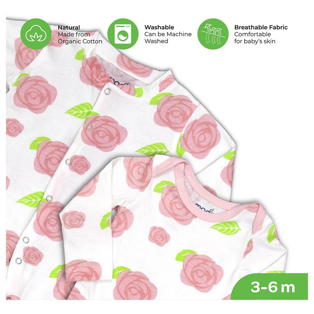 Moon - 3pc-Set - Organic Baby Gift Set - Rose Print