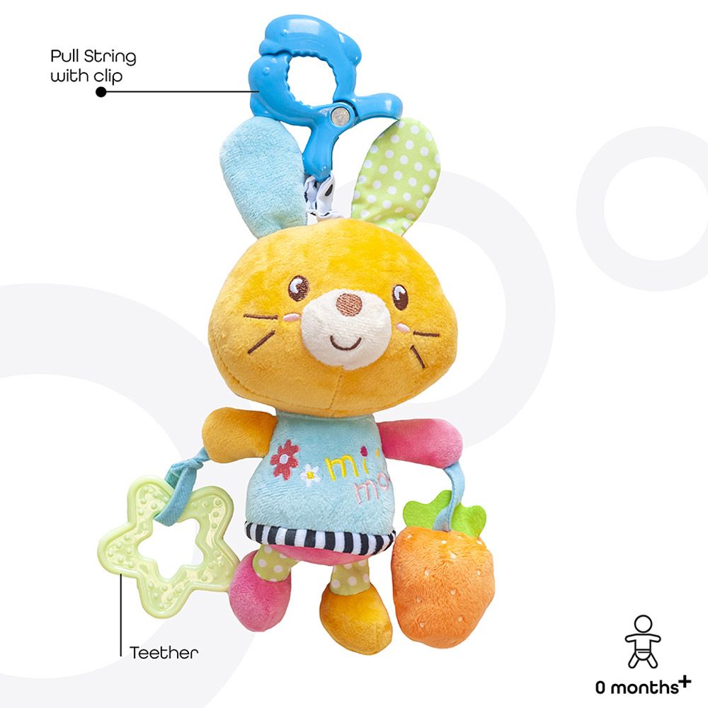 Moon - Pull String Musical Toy For Stroller & Car Seats - Rabbit