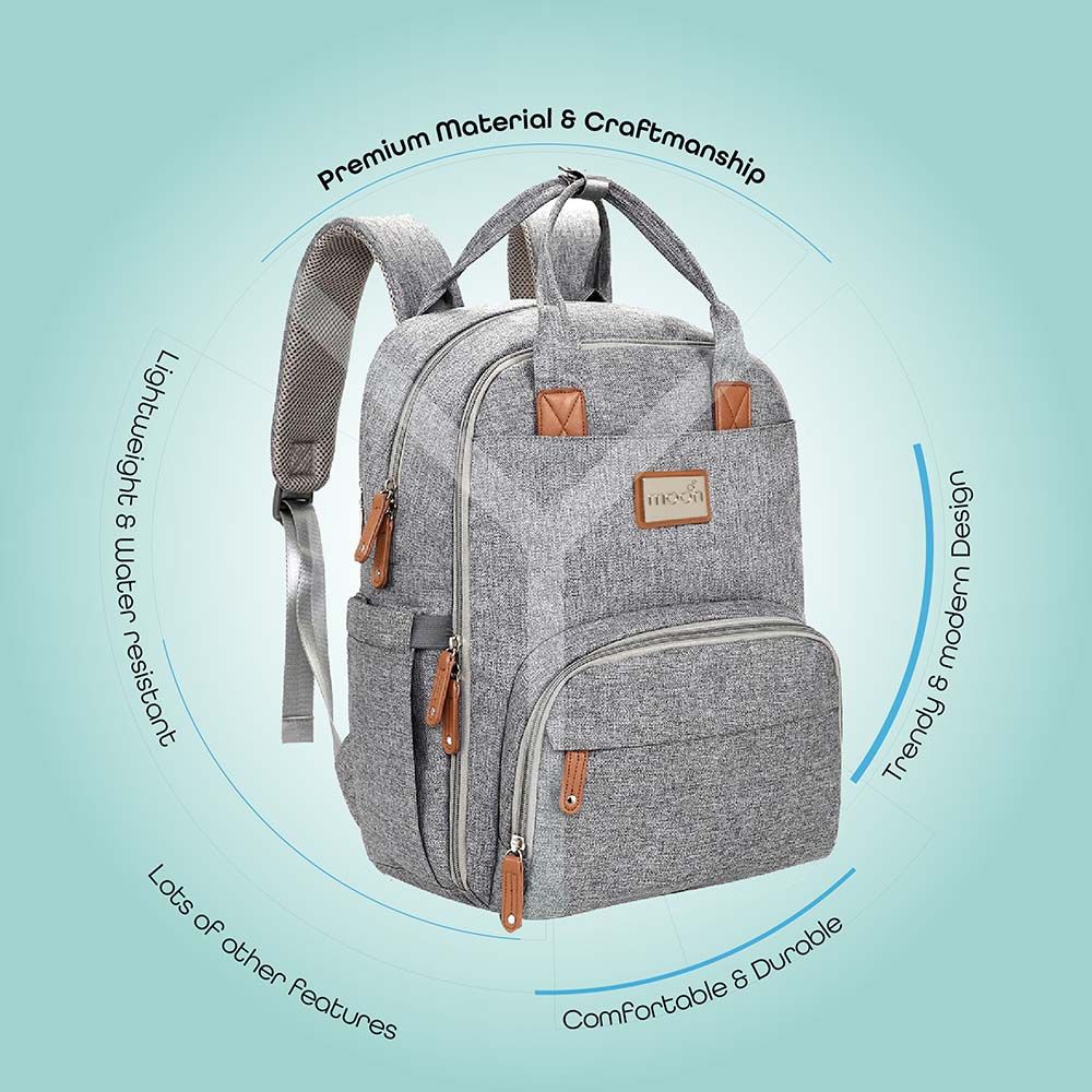 MOON - Kary Me Diaper Bag Backpack - Grey