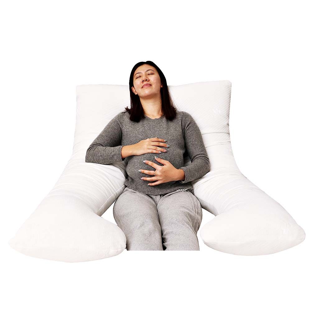 MOON - Full Body Pregnancy U-Shaped Pillow - White