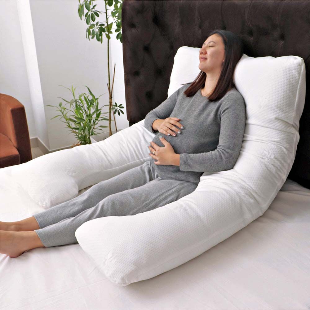 MOON - Full Body Pregnancy U-Shaped Pillow - White