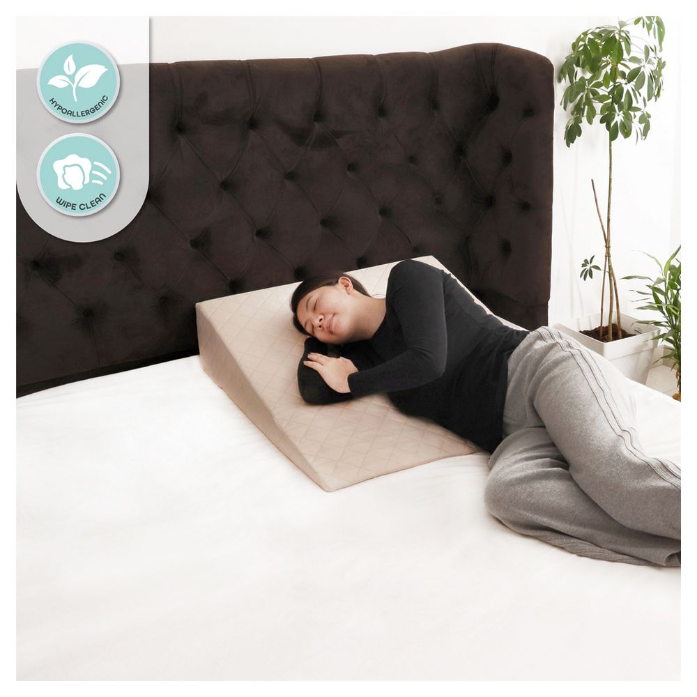 MOON - Wedge Pillow For Acid Reflux/Post Surgery/ Snoring Beige