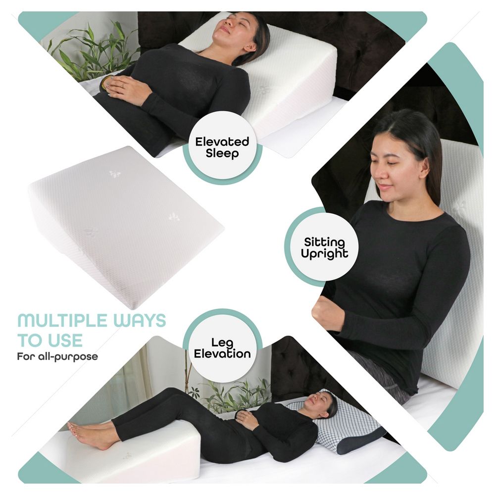 MOON - Wedge Pillow With Memory Foam For Acid Reflux - 60x60x30 cm