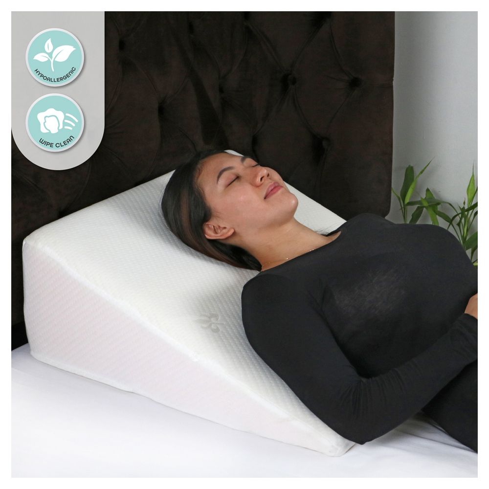 MOON - Wedge Pillow With Memory Foam For Acid Reflux - 60x60x30 cm