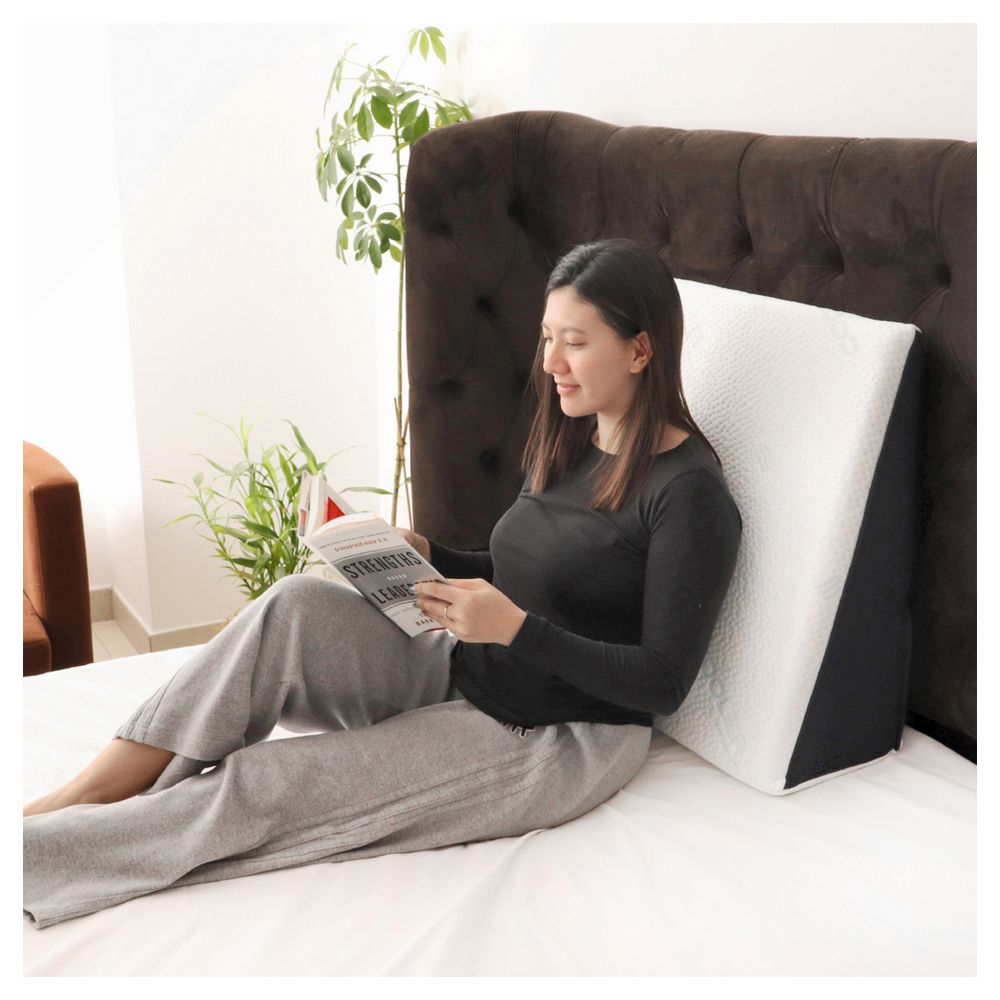 MOON - Cool Wedge Pillow W/ Cool Memory Foam For Acid Reflux, 60x60x30 cm