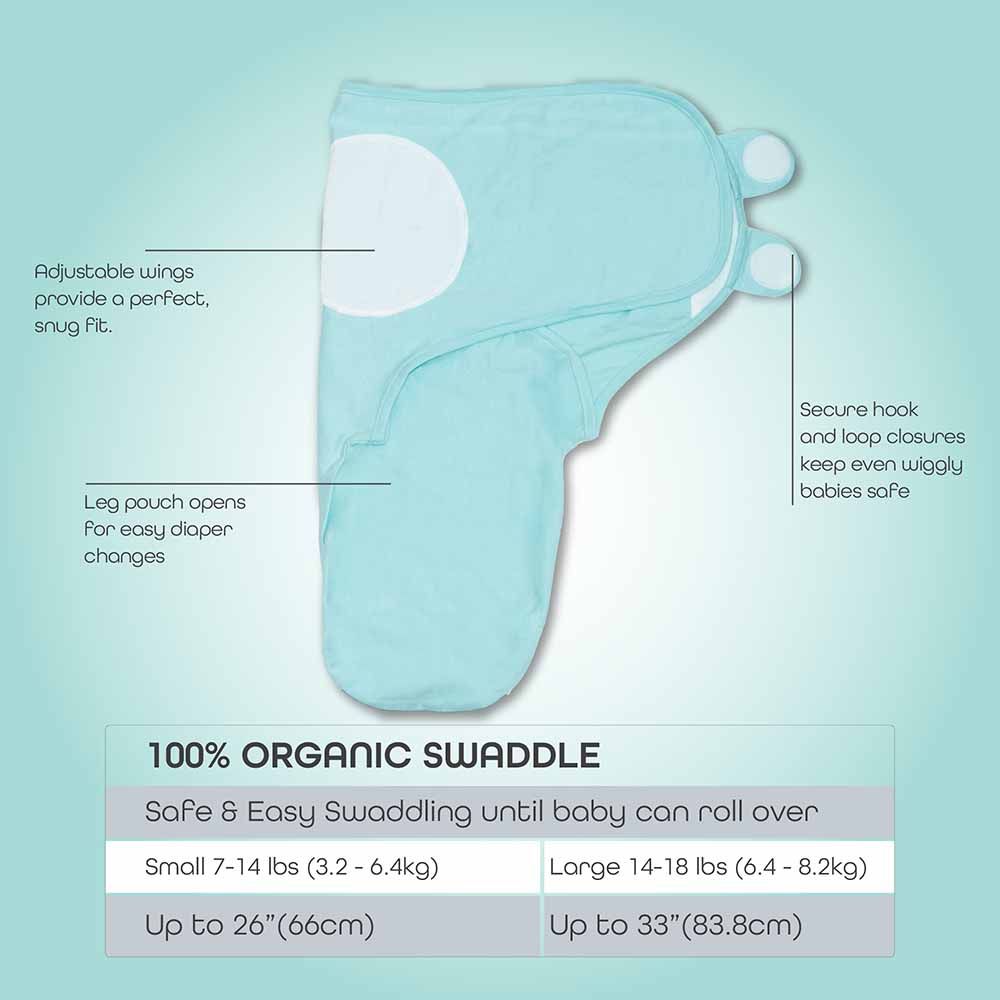 MOON - Organic Swaddler - Small - Blue