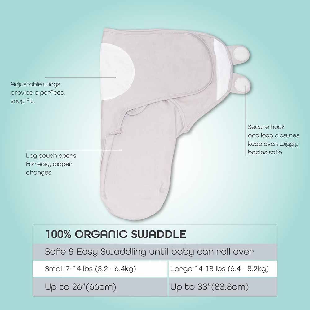 MOON - Organic Swaddler - Small - Grey