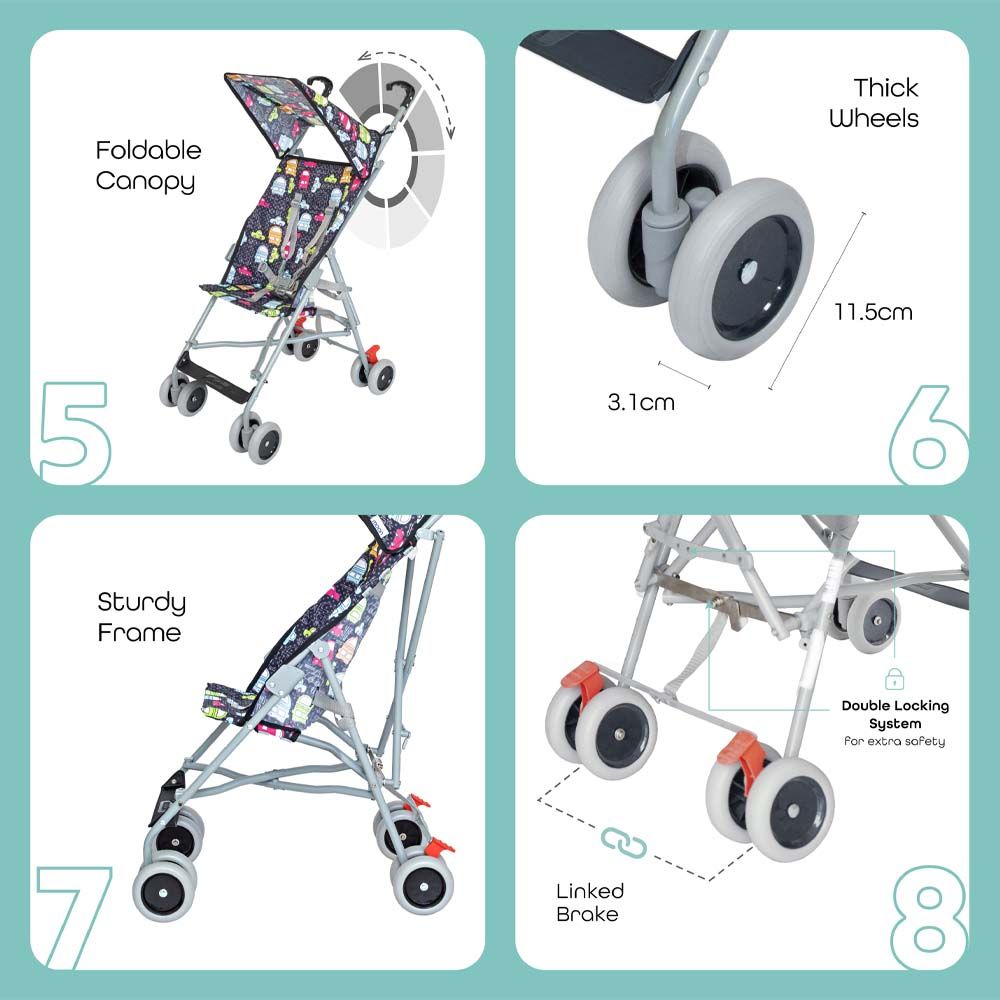 MOON - Jet-Ultra Light Weight/Compact Fold Buggy Stroller Cars