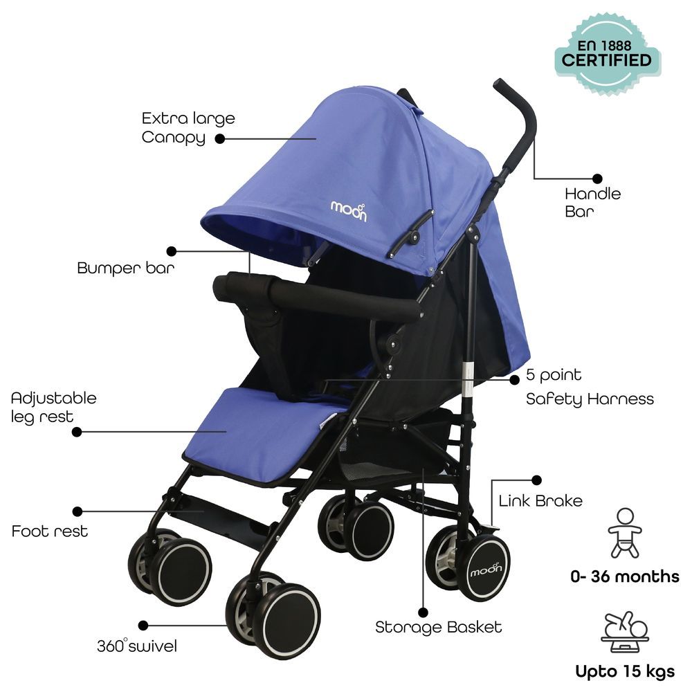 Moon - Neo Plus Travel Stroller - Cyan Blue