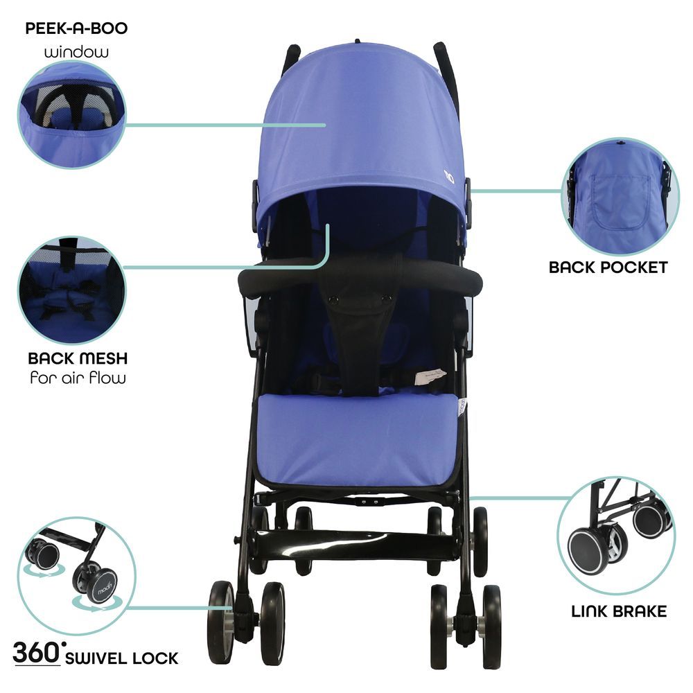 Moon - Neo Plus Travel Stroller - Cyan Blue