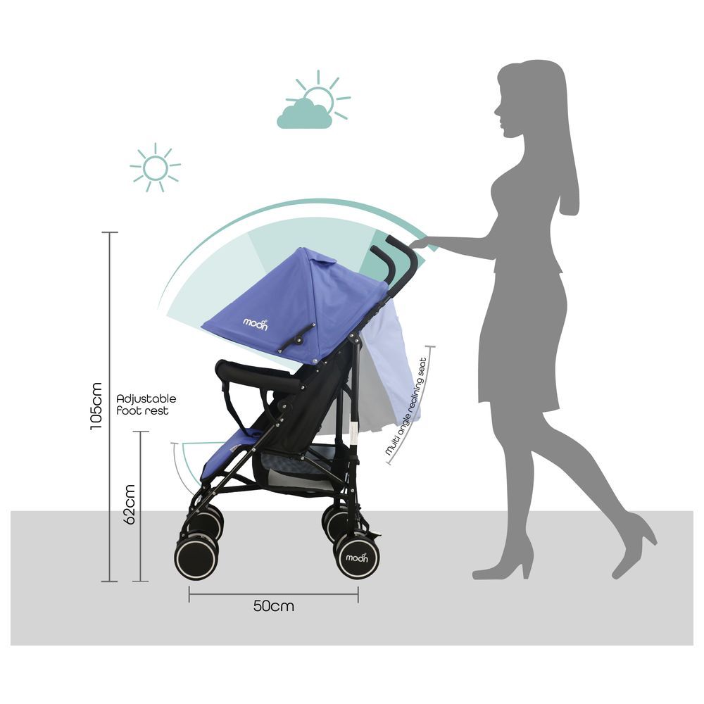 Moon - Neo Plus Travel Stroller - Cyan Blue