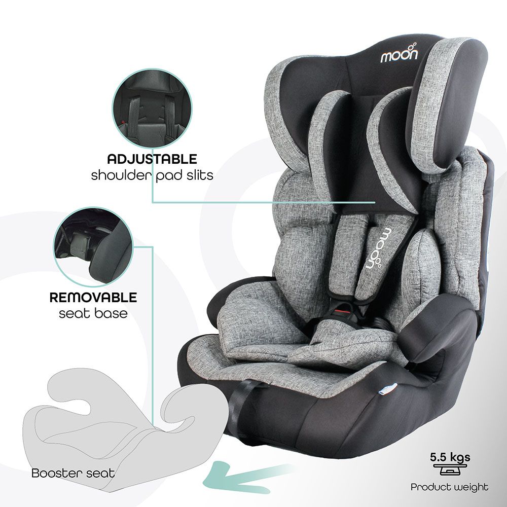 Moon - Tolo Baby/Kids Car Seat Group 1,2,3 - Slate Grey