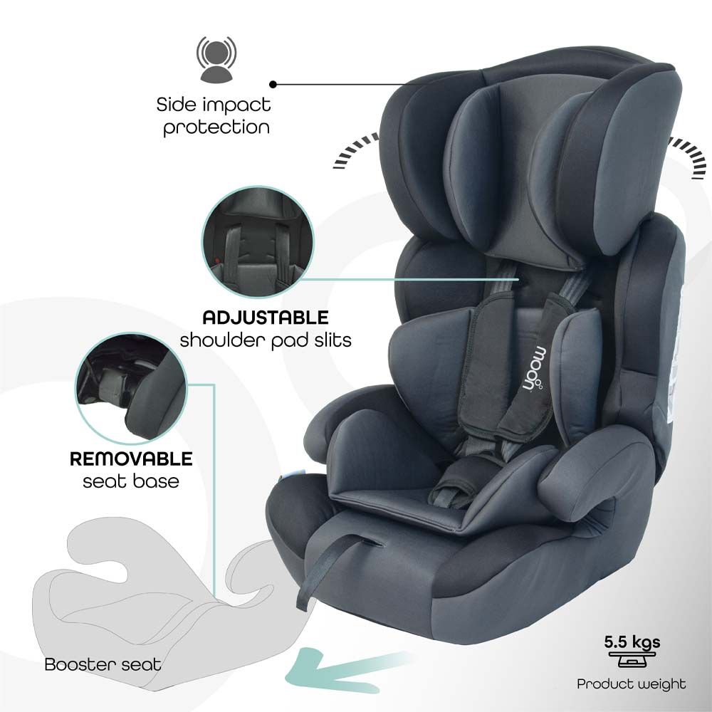 MOON - Tolo Baby/Kids Car Seat 9M To 12 Years Upto 36 Kg Black