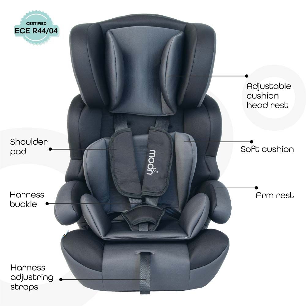 MOON - Tolo Baby/Kids Car Seat 9M To 12 Years Upto 36 Kg Black