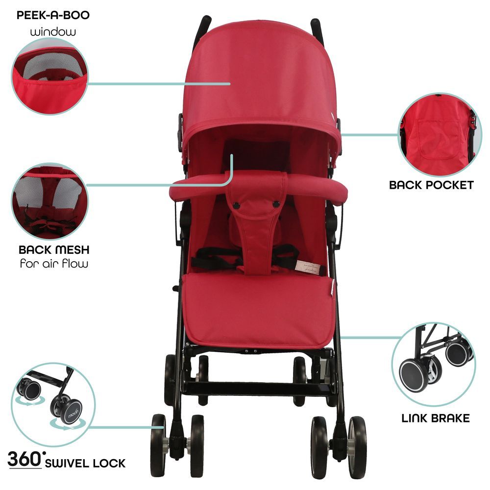 Moon - Neo Plus Travel Stroller - Fire Red