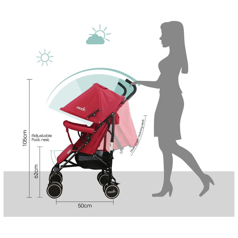 Moon - Neo Plus Travel Stroller - Fire Red