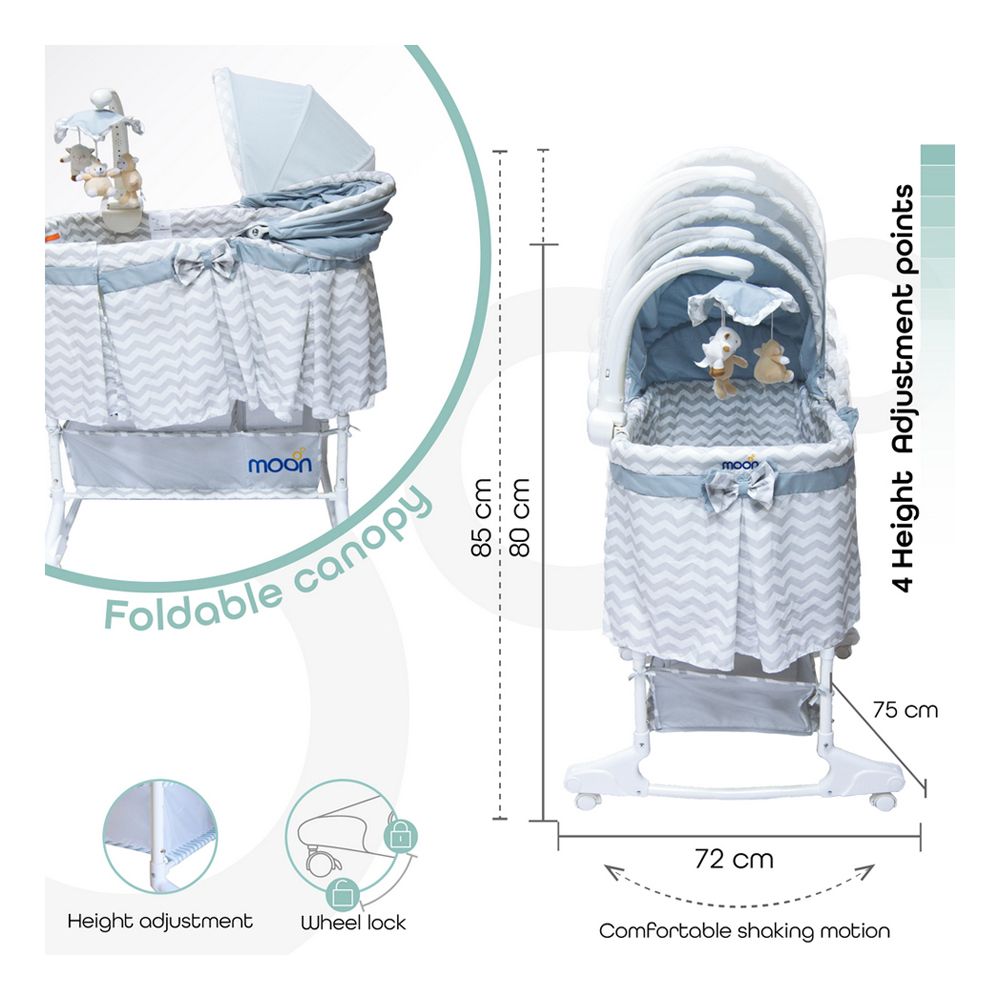 MOON - Soffy 4-in-1 Convertible Cradle - Grey