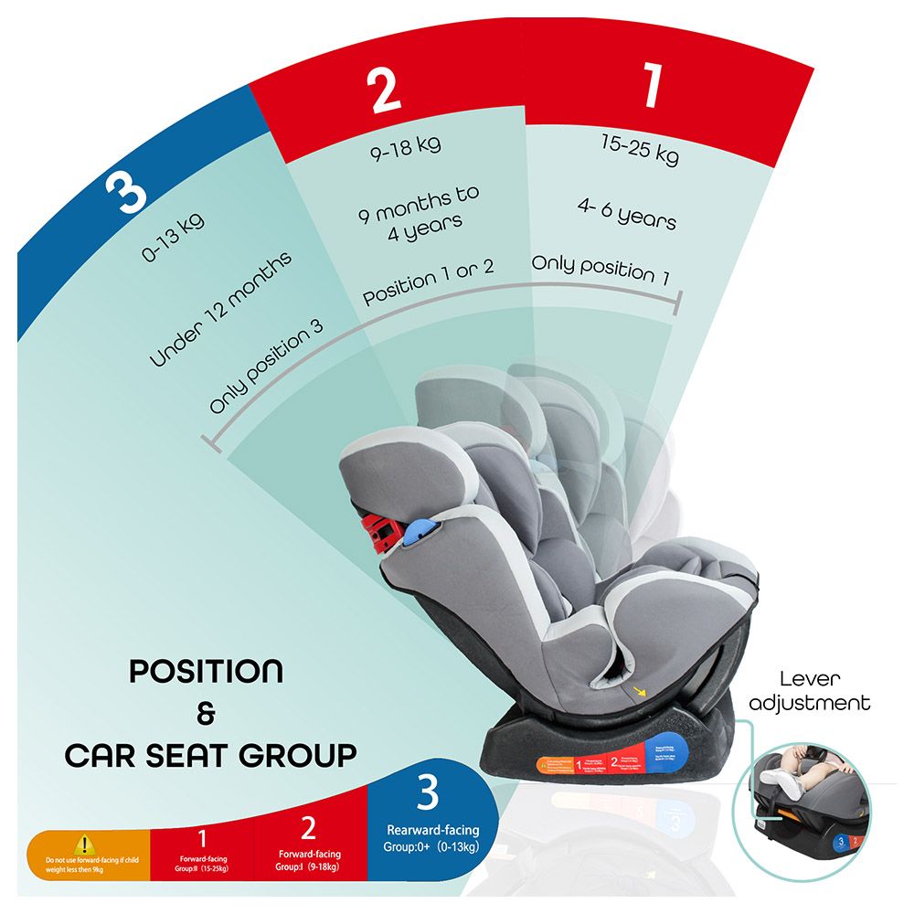 Moon - Sumo Baby/Infant Car Seat - Light Grey