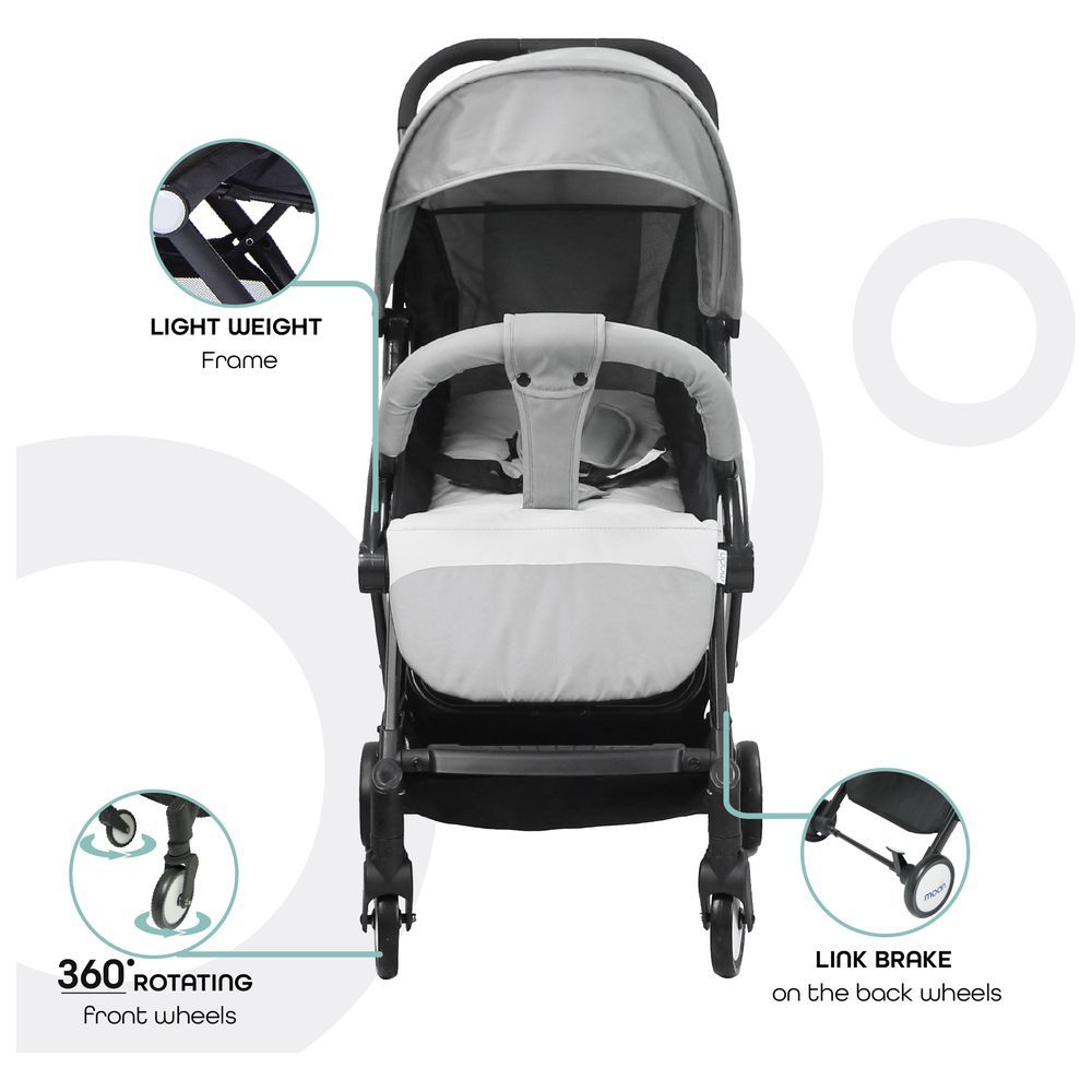 Moon - Travel-Lite Cabin Stroller - Cool Grey