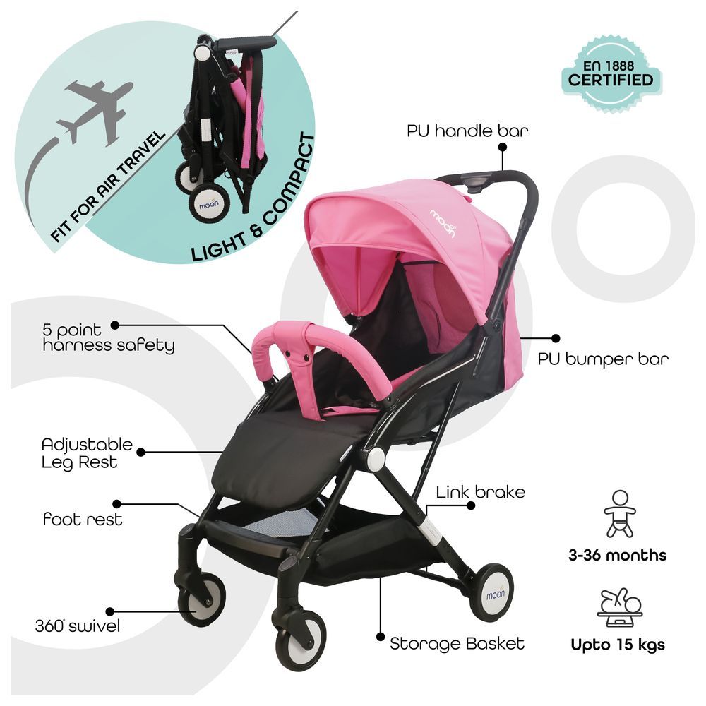 Moon - Travel-Lite Cabin Stroller - Pink