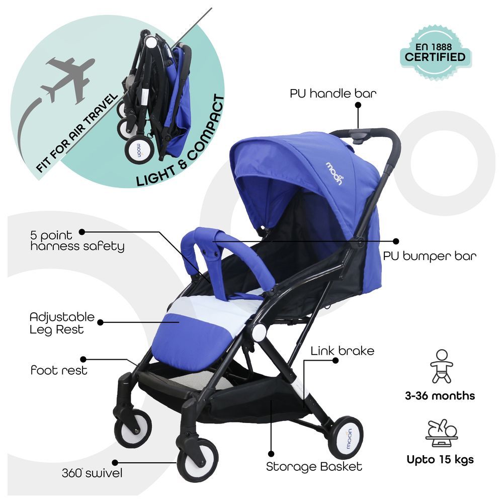 Moon - Travel-Lite Cabin Stroller - Royal Blue