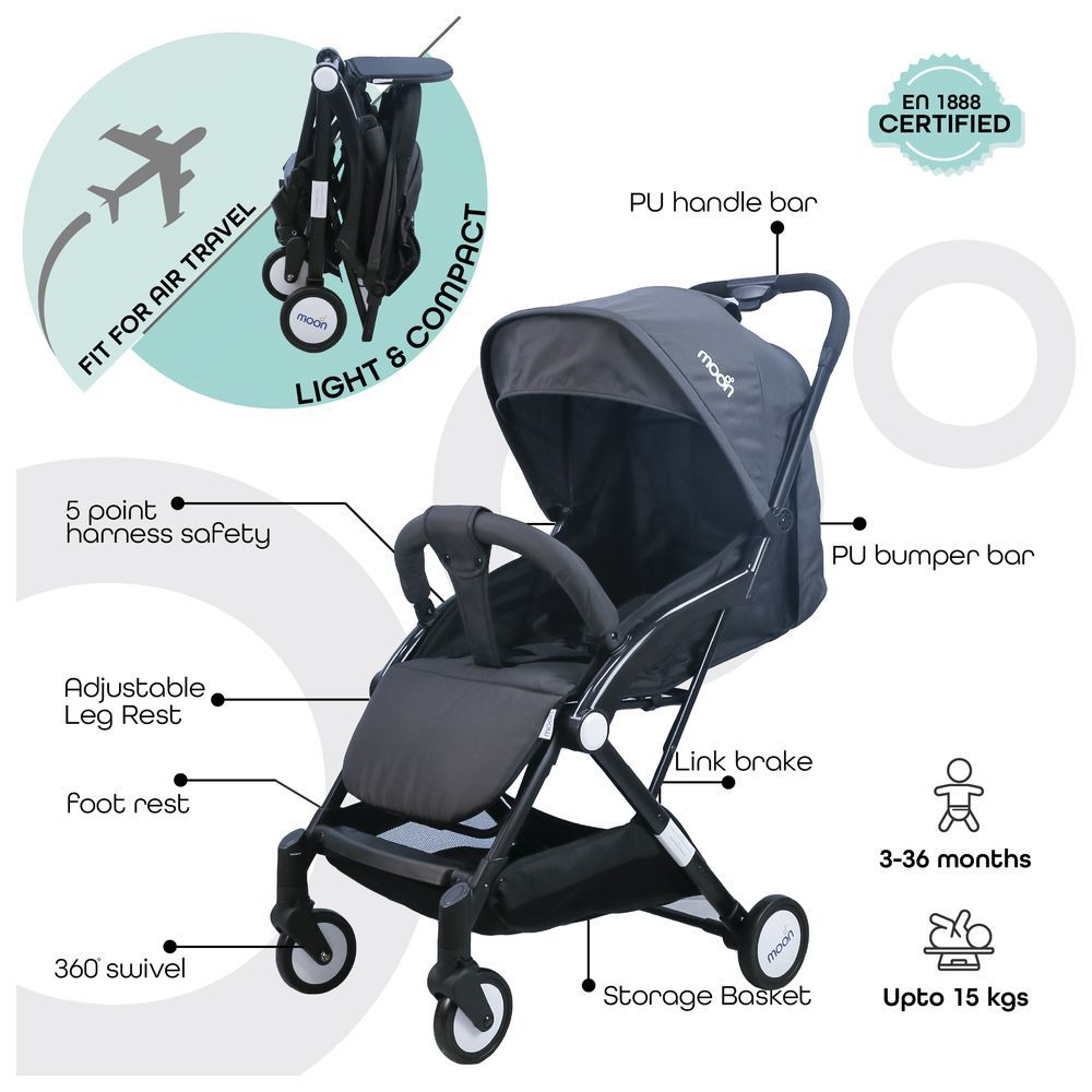 Moon - Travel-Lite Cabin Stroller - Dark Grey