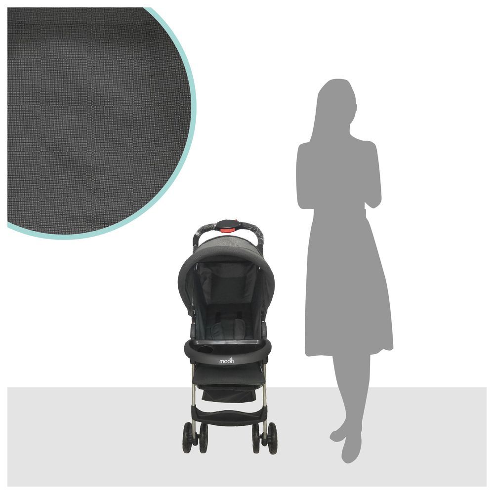 Moon - Bezik One Fold Stroller - Dark Grey