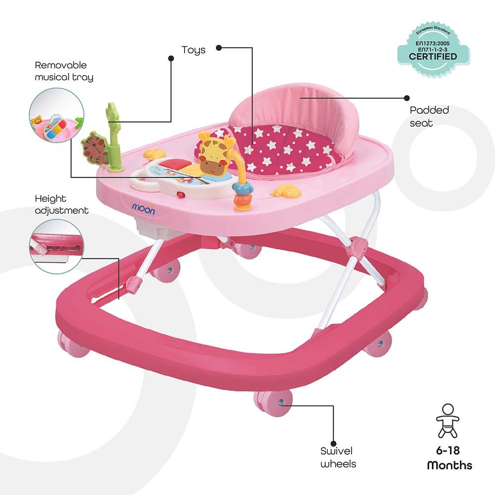 MOON - Drive Baby/Child Walker With music & Toys Pink Forest