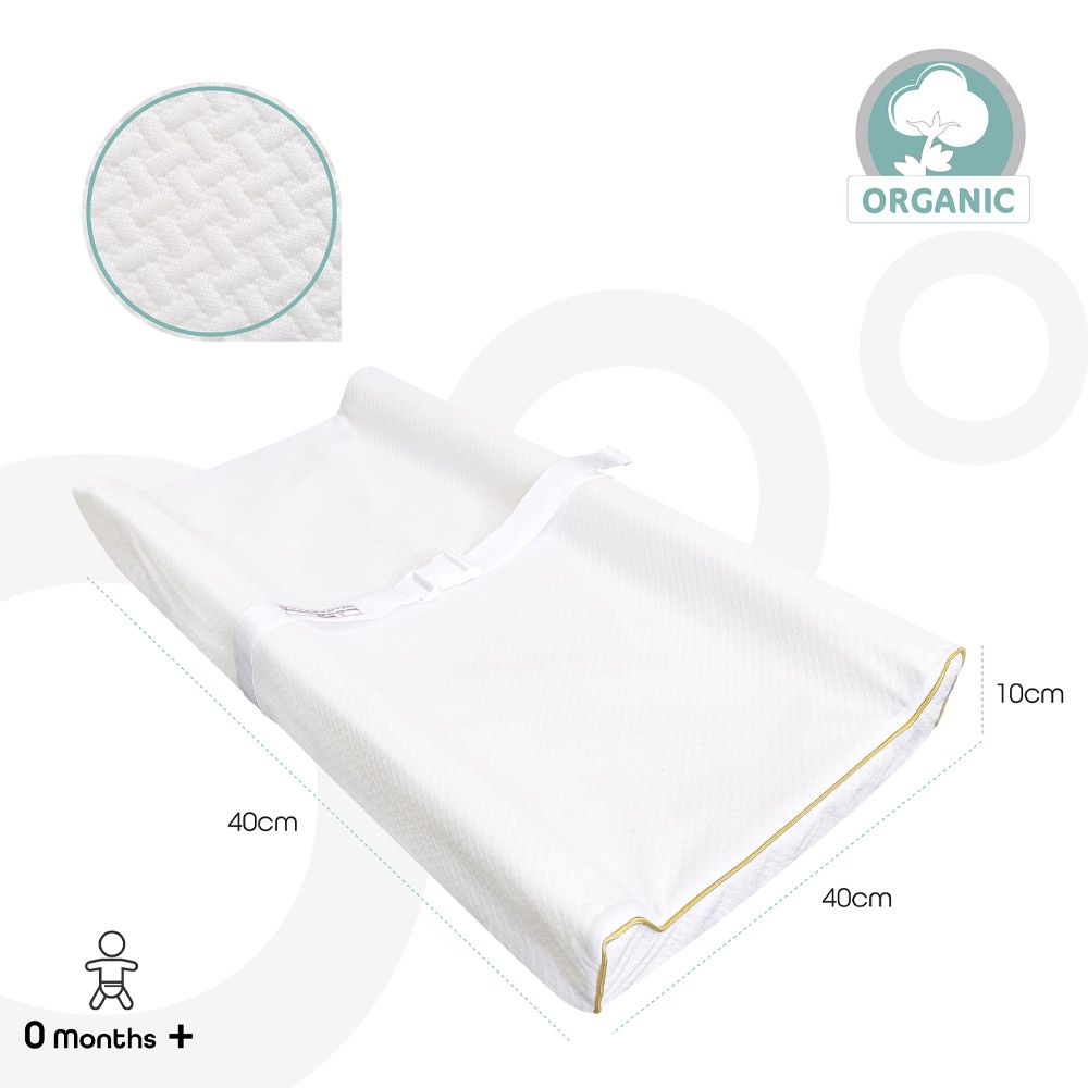 Moon - Organic Baby Changing Mat - White