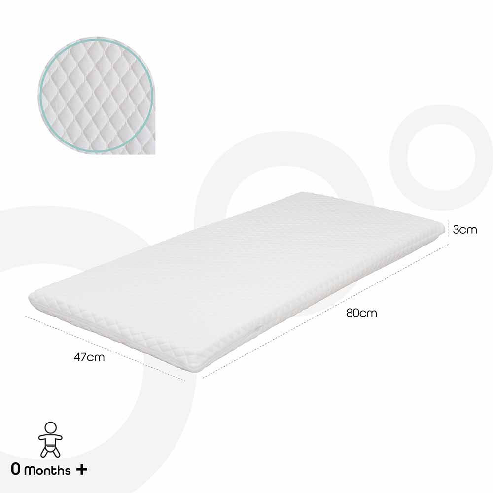 Moon - Washable Baby Quilted Crib Mattress - White