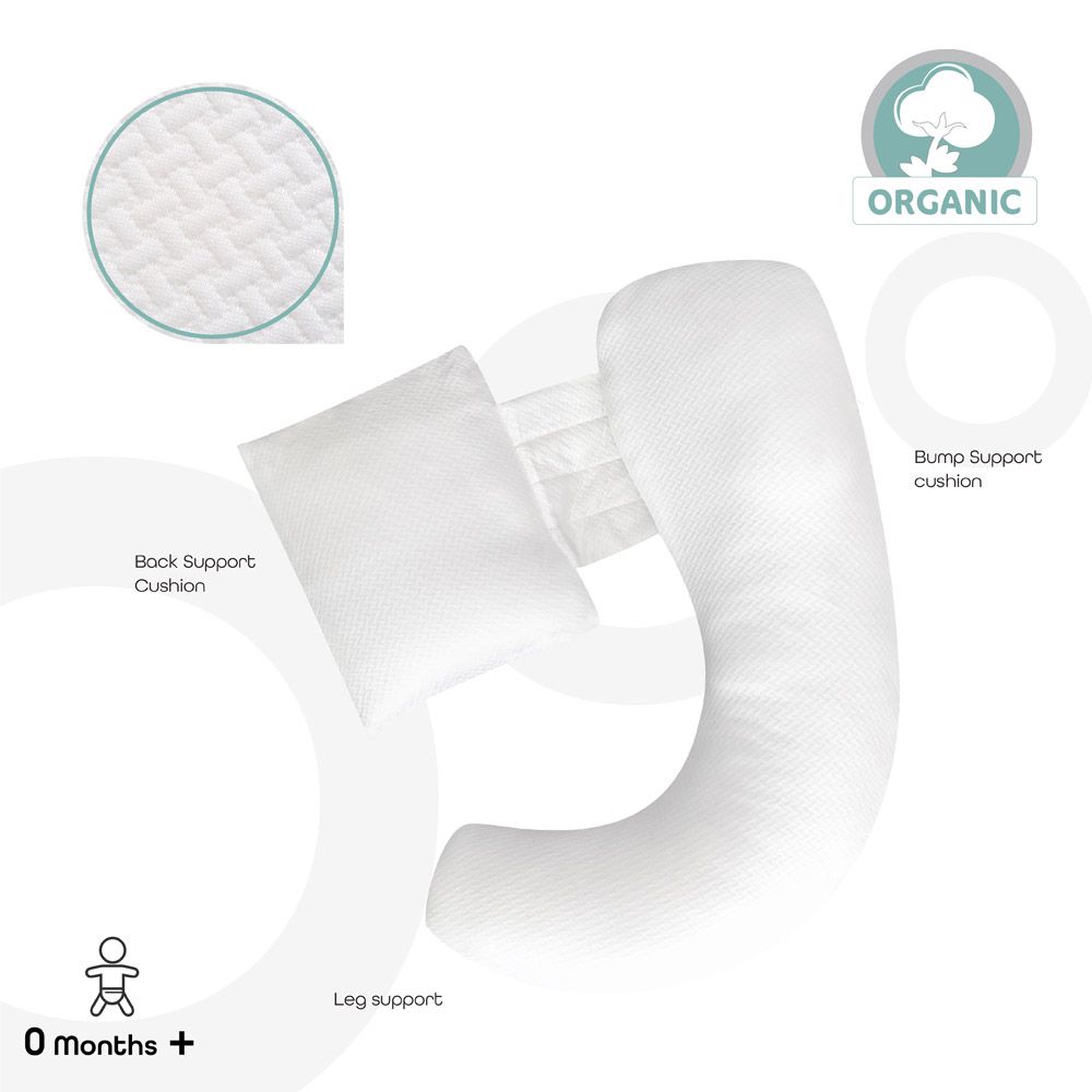 Moon - Organic Multi-Position Pregnancy Pillow - White