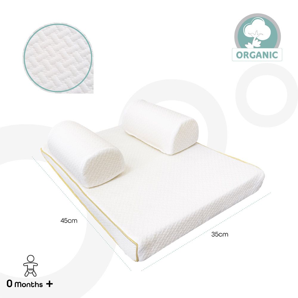 Moon - Baby Organic Breathable Sleep Positioner - White