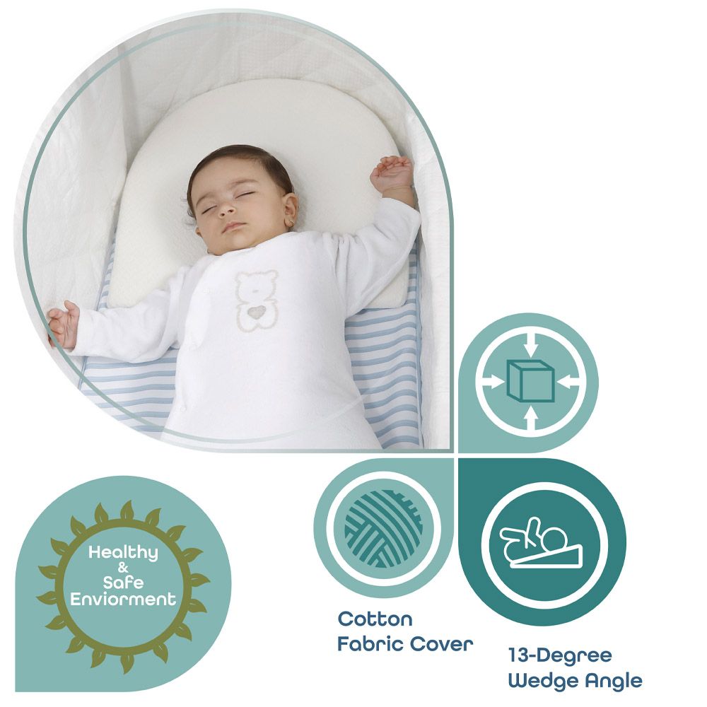 Moon - Organic Half Moon Universal Crib Wedge Pillow - White