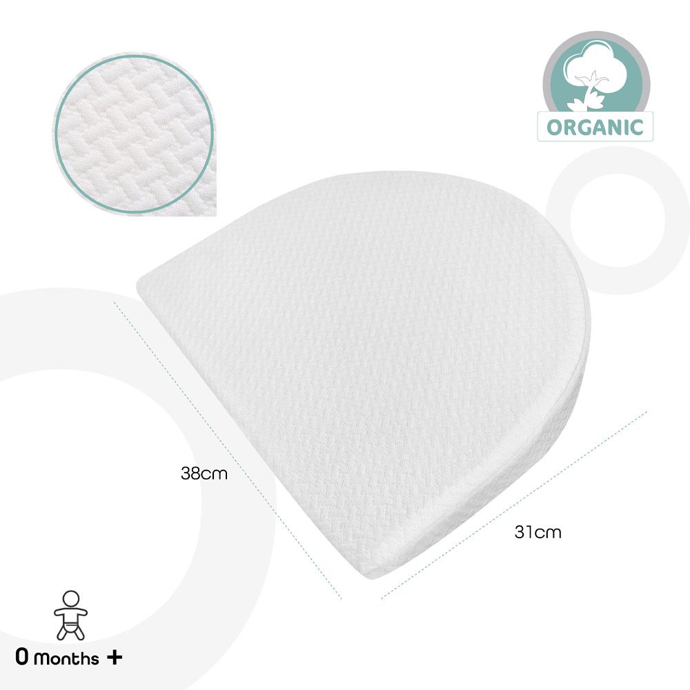 Moon - Organic Half Moon Universal Crib Wedge Pillow - White