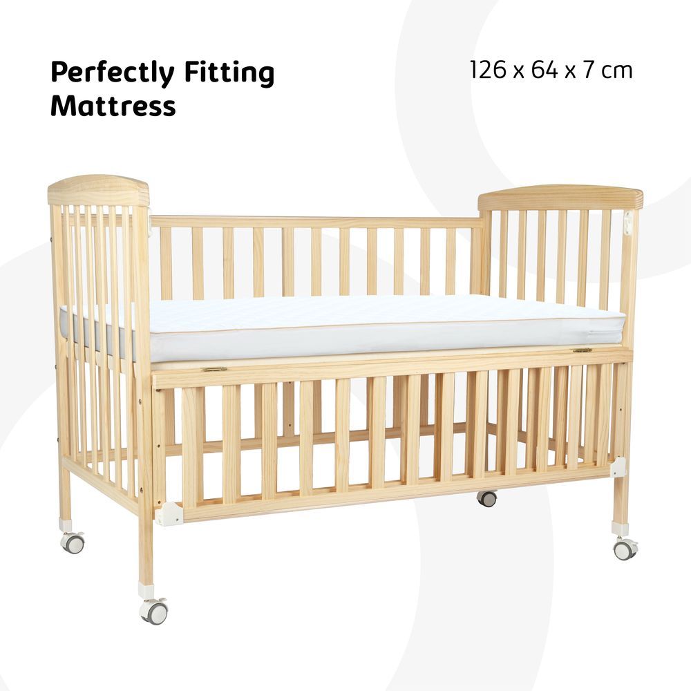 Moon - Wooden Portable Crib & Mattress - Natural Wood