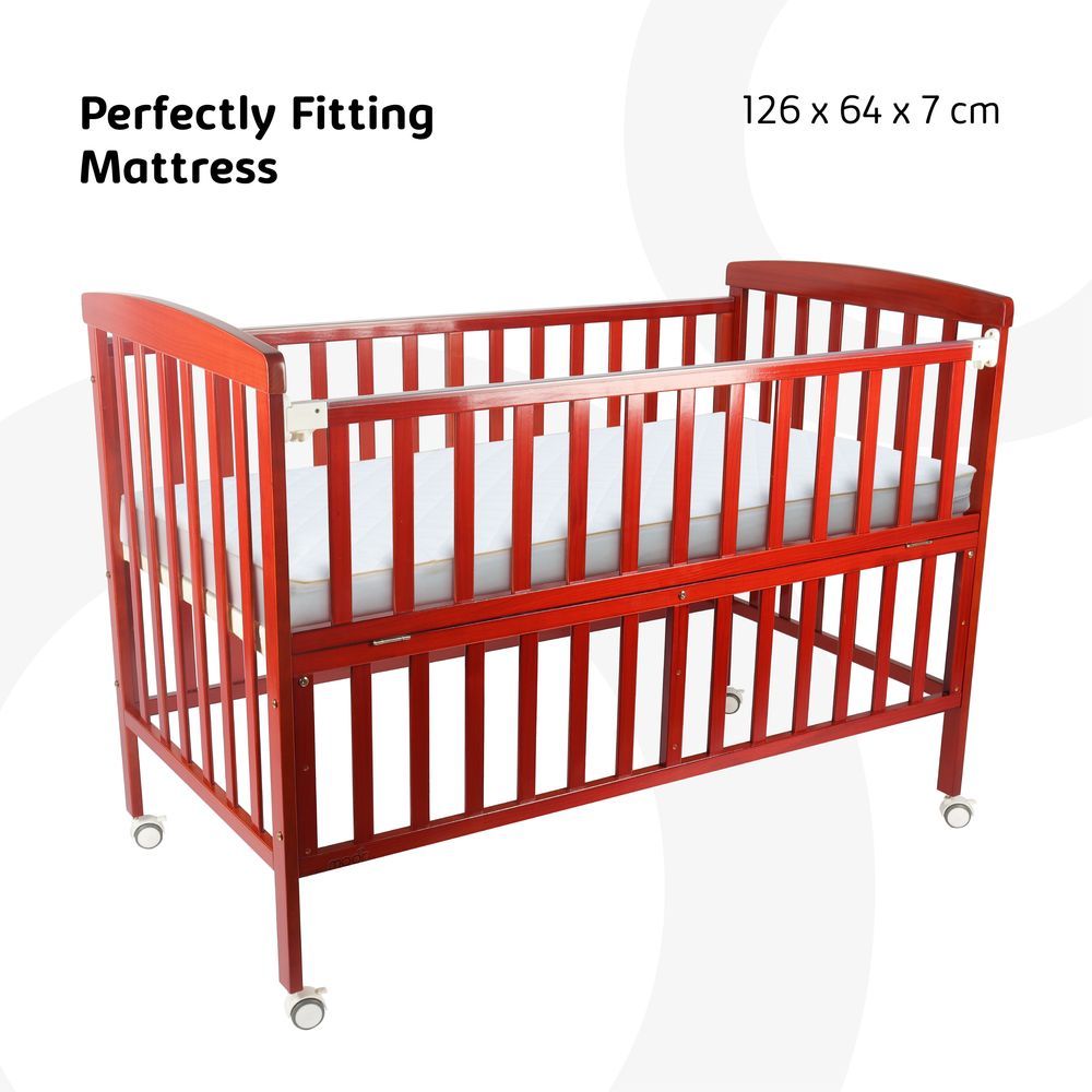 Moon - Wooden Portable Crib & Mattress - Brown