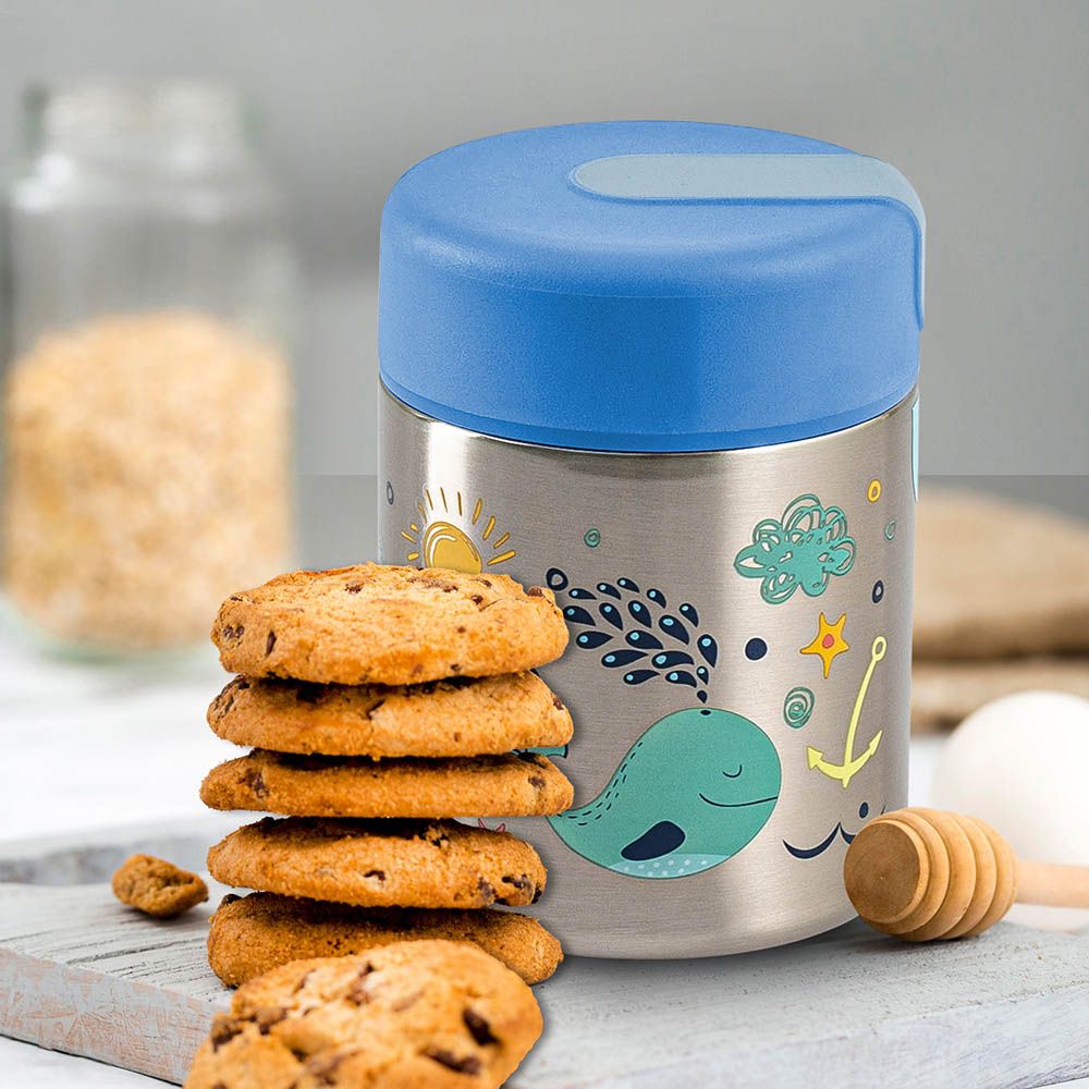 Moon - Double Wall Stainless Steel Food Jar - Blue