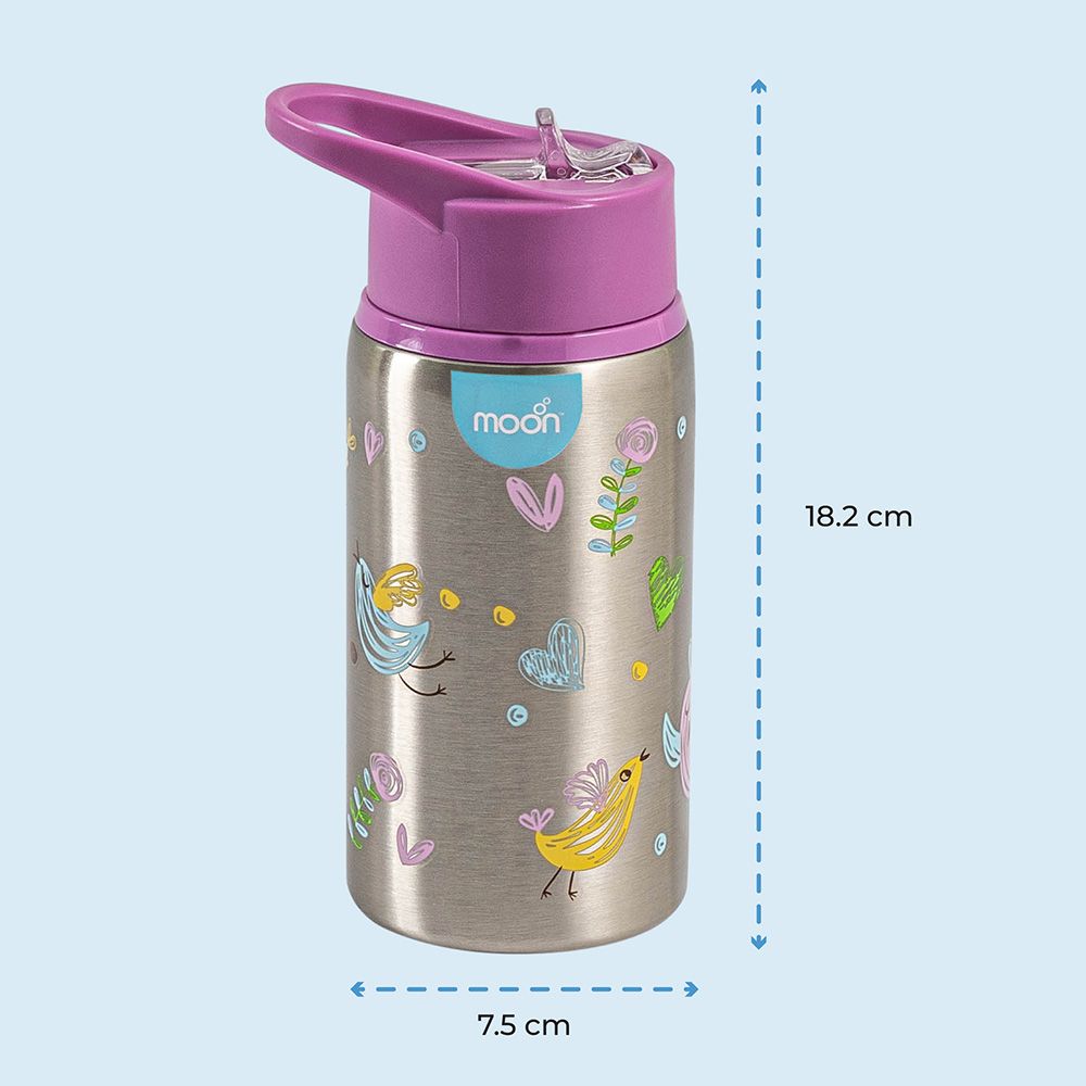 Moon - Single Wall Stainless Steel Sipper Bottle - 530ml - Purple