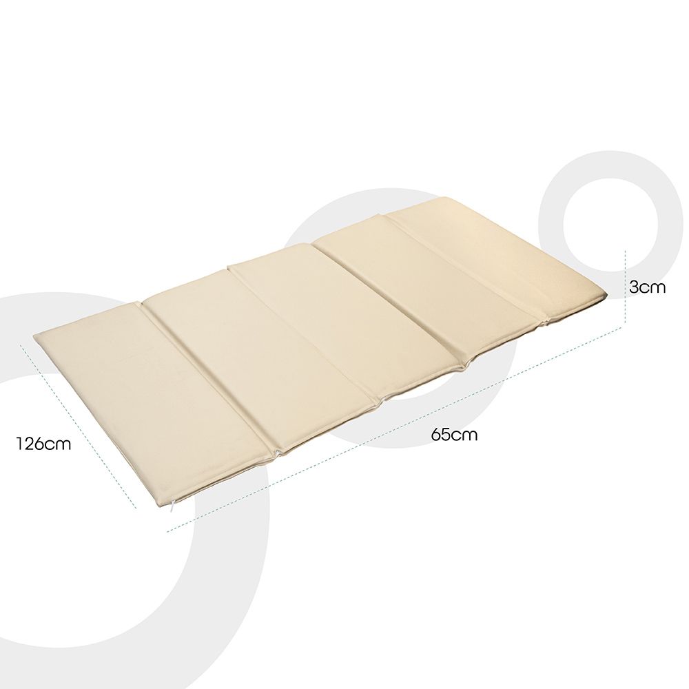 Moon 5 Fold Daycare Mattress, Folding Rest Mat - Beige