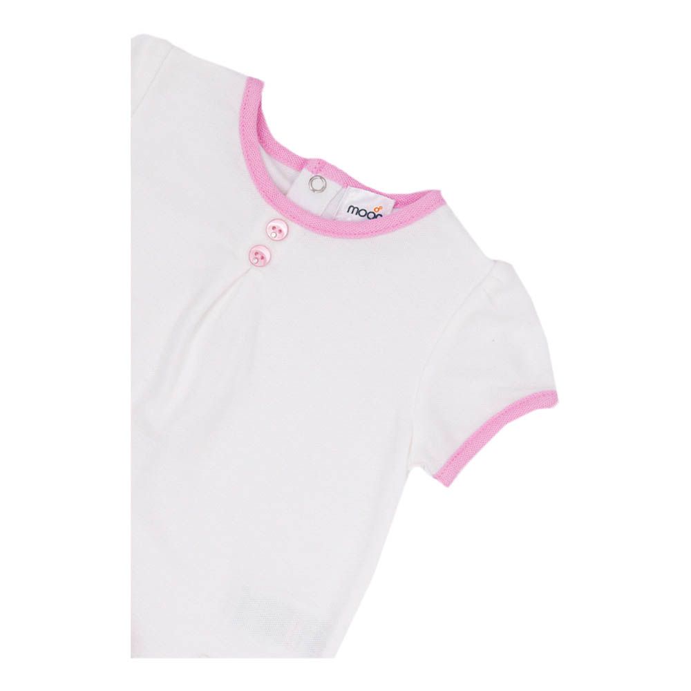 Moon - 2pc-Set - 100% Cotton Top & Bloomer - Pink Stripes