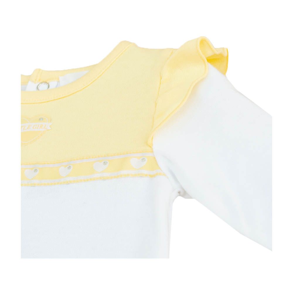 Moon - 100% Cotton Sleepsuit - Lemon Hearts