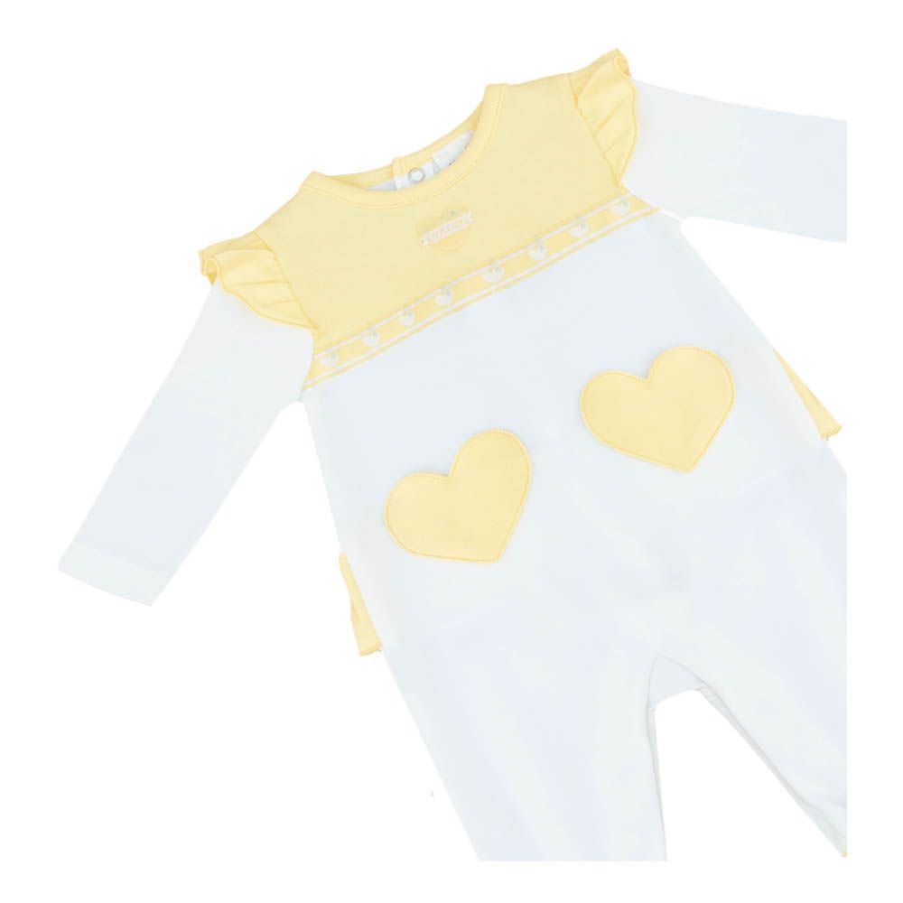 Moon - 100% Cotton Sleepsuit - Lemon Hearts