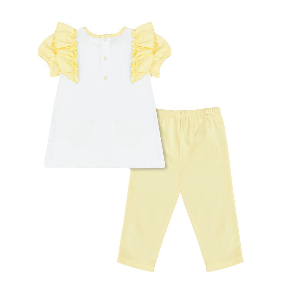 Moon - 2pc-Set Crew Neck T-Shirt & Leggings - Lemon Hearts