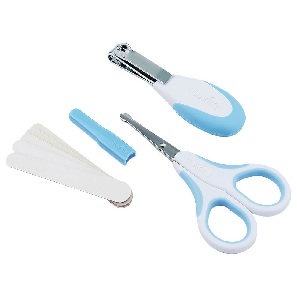 Nuvita - Small Scissors W/ Nail Clippers & Nail Files - Blue