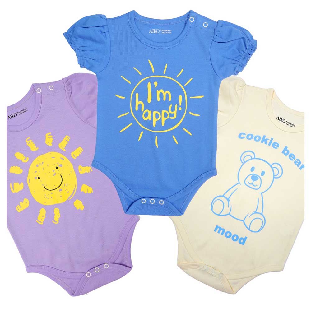 Aiko - 3pc-Set - I'm Happy Baby Bodysuit