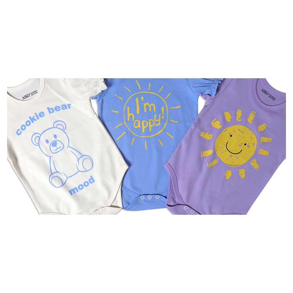 Aiko - 3pc-Set - I'm Happy Baby Bodysuit