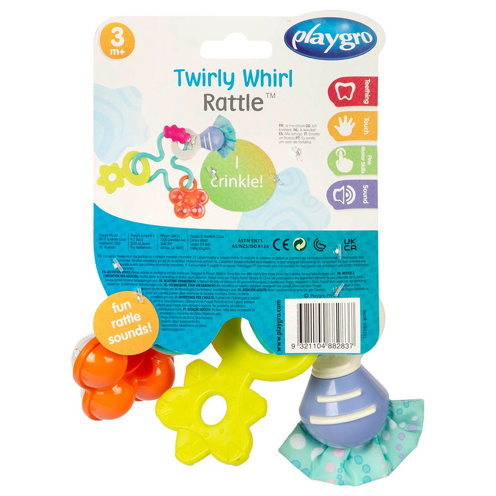 Playgro - Twirly Whirl Rattle - New Colours